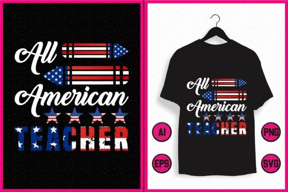 All American Teacher: Empowering Educators with Custom, Printable T-Shirt Designs