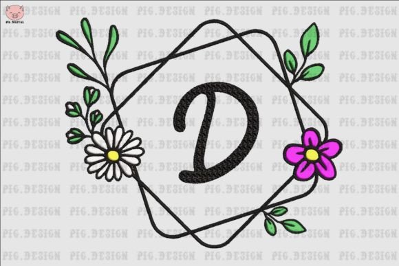 Flower Daisy Font D: Elevating Embroidery Design for Modern Makers and Brands