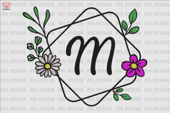 Flower Daisy Font M: Elegant Embroidery Lettering for Every Creator
