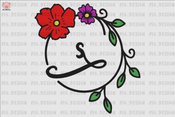 Flower Font S: Elegant Embroidery Lettering
