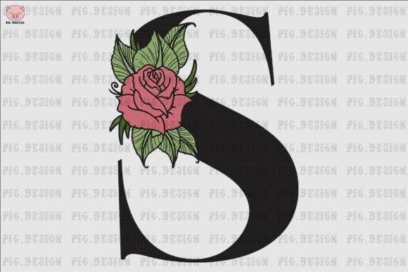 Flower Rose Font S: Embroidery’s Elegant Typographic Signature