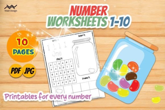 Number Worksheets 1–10 for Preschoolers
