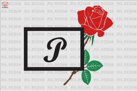 Rose Font P: Elegant Typography for Modern Embroidery